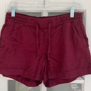 Old Navy Burgundy Linen Blend Shorts